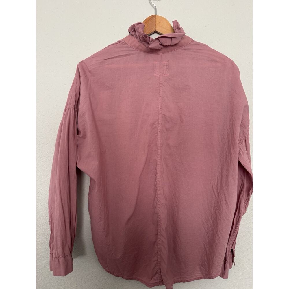A Shirt Thing Penelope Popover Ruffle Neck Blouse Size L - Picture 2 of 4